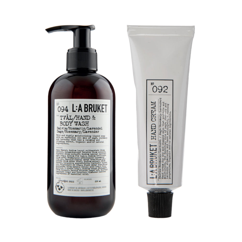 L:A Bruket 207 Duo-Kit Liquid Soap/Hand Cream Sage/Rosemary/Lavender