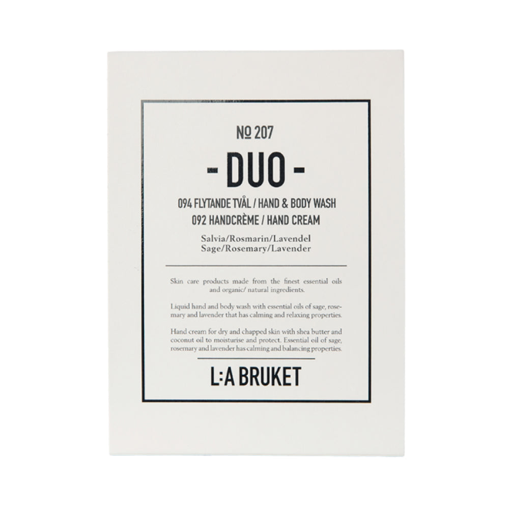 L:A Bruket 207 Duo-Kit Liquid Soap/Hand Cream Sage/Rosemary/Lavender